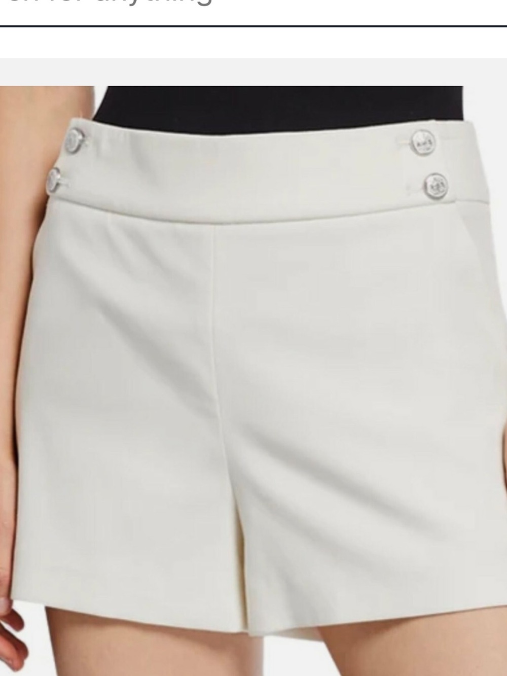 Veronica Beard White Tailored High-Waist Bermuda Shorts